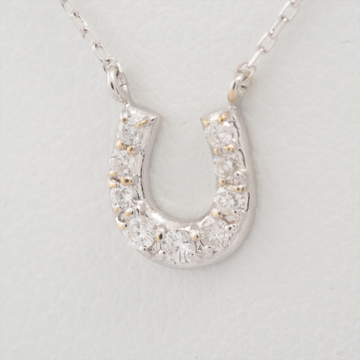 Ete diamond Necklace K10(WG) 0.8g