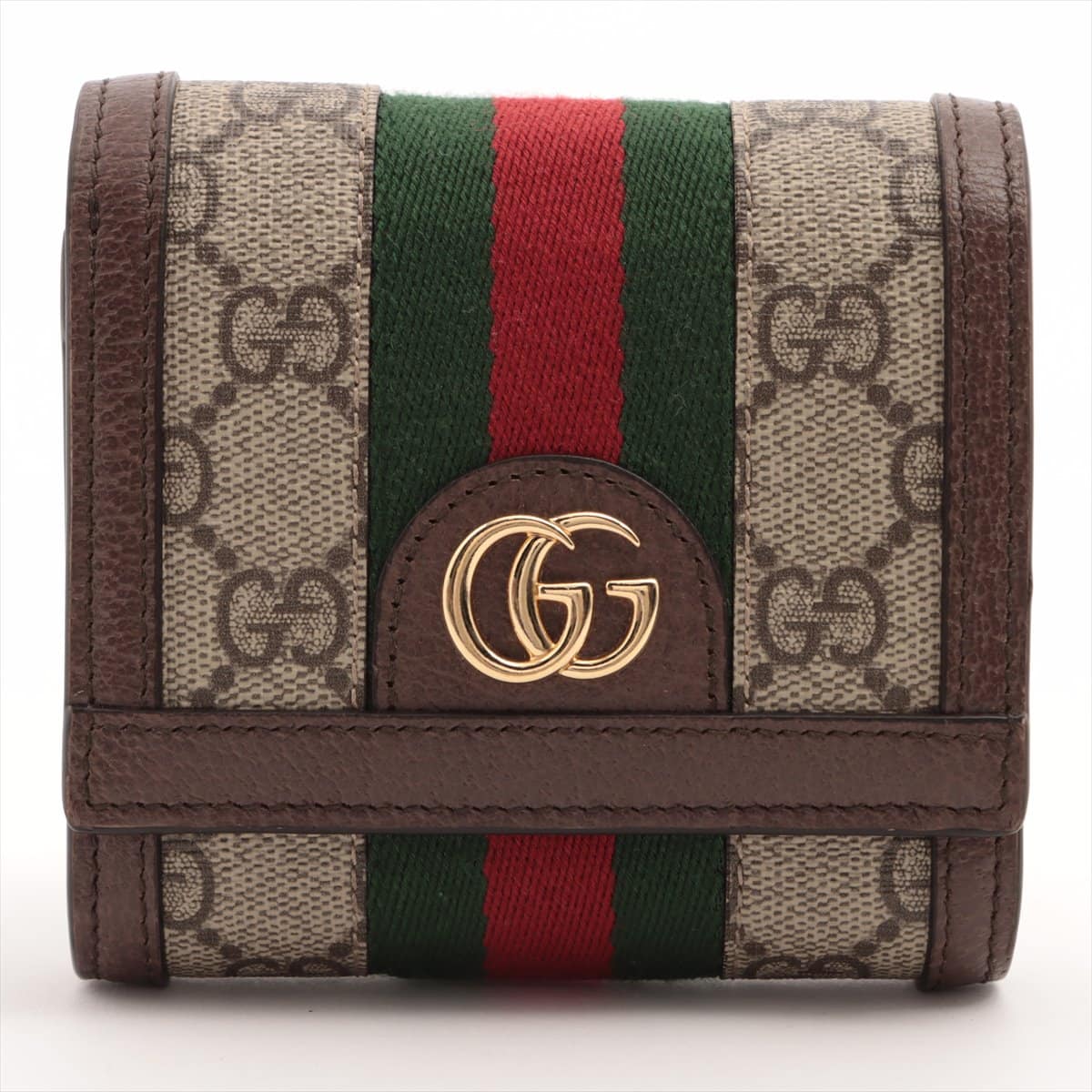 Gucci 598662 PVC & leather Compact Wallet Beige