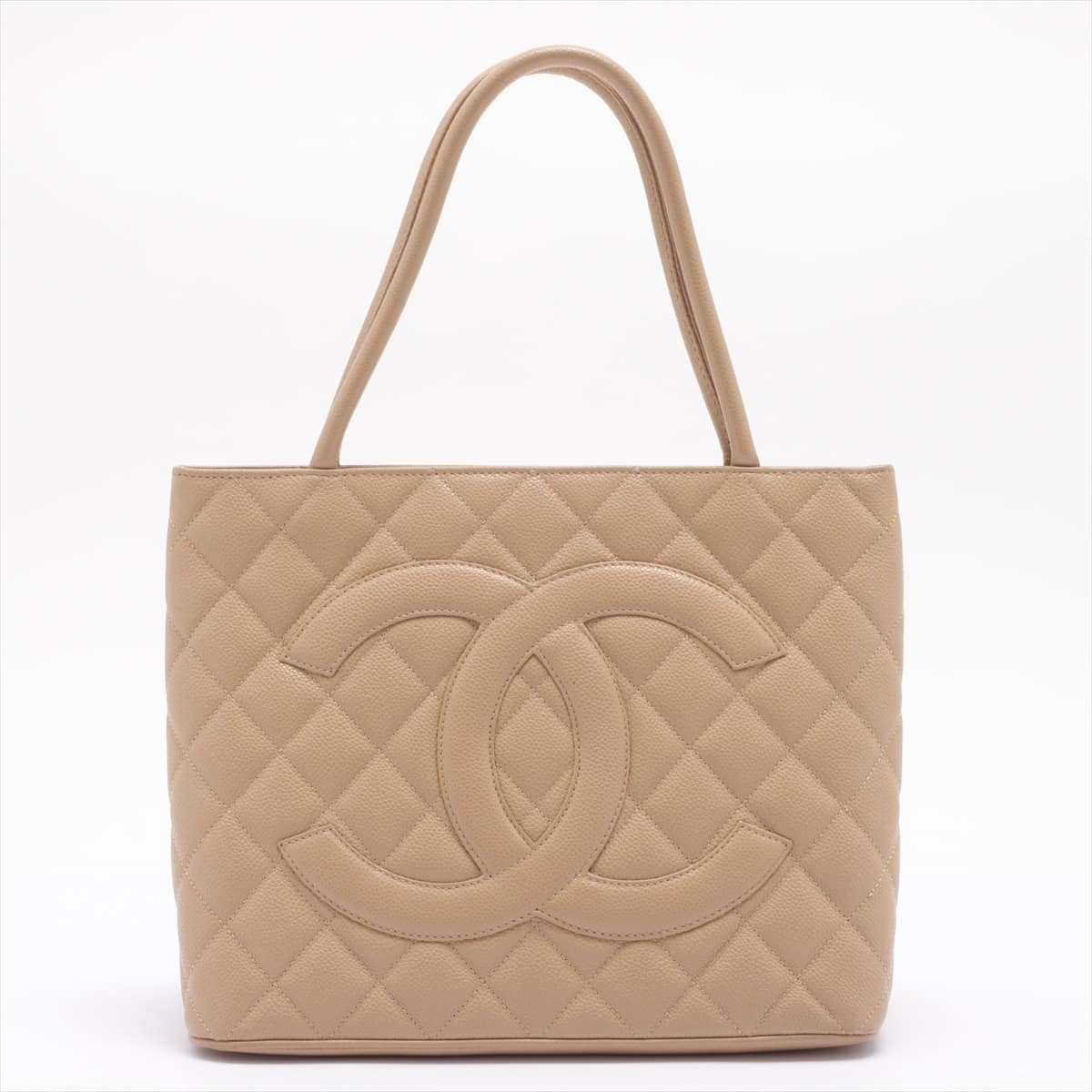 Chanel Re-release Caviarskin Tote bag Beige Gold Metal fittings 6XXXXXX