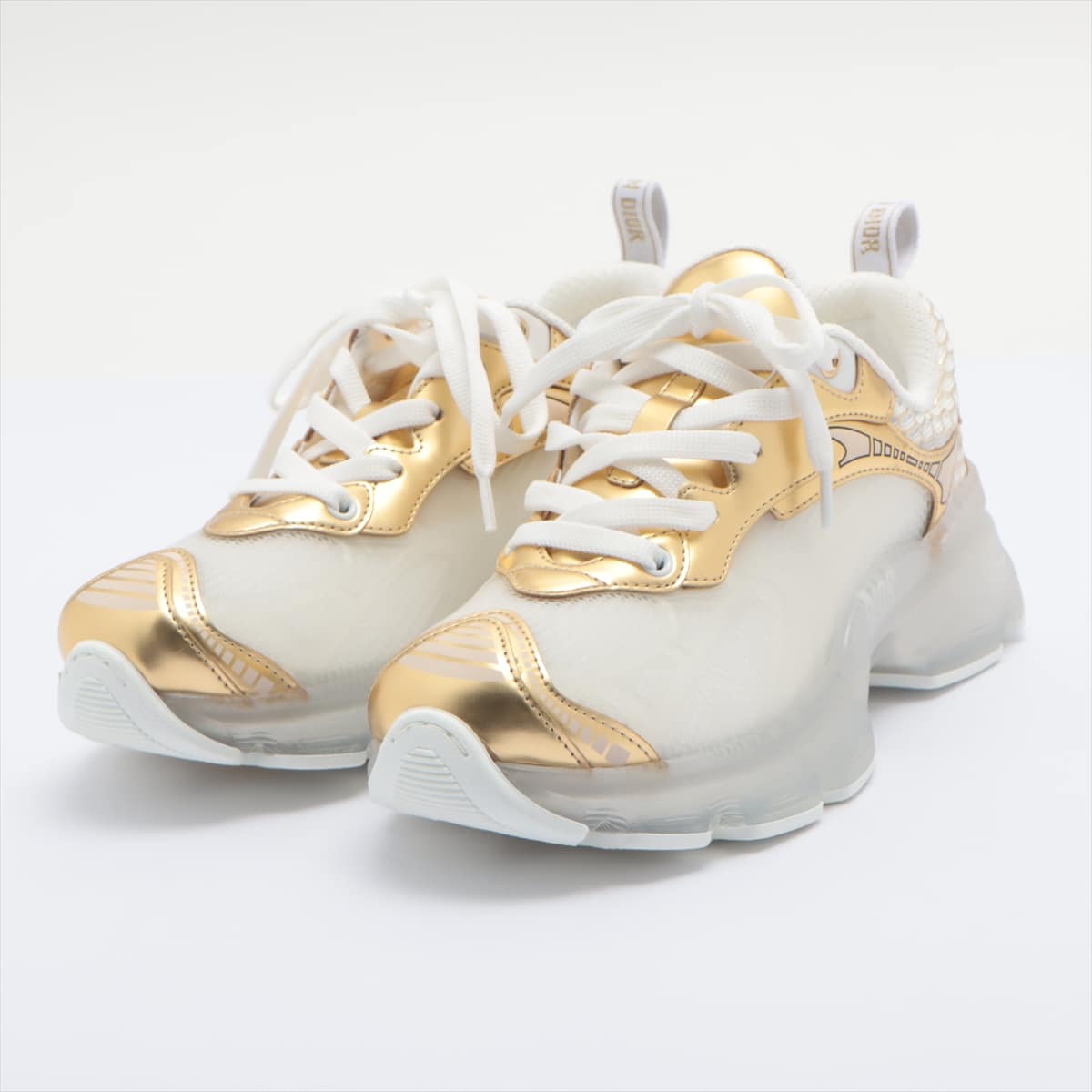 Christian Dior 22 years Mesh Sneakers 36 Ladies' White x gold Dior Vibe  Vaib Collection Technical x fabric