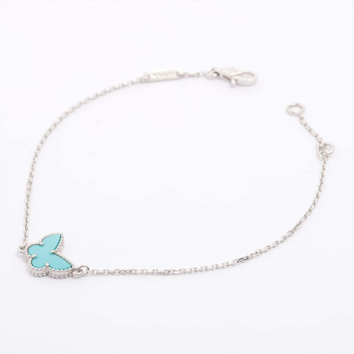 Van Cleef & Arpels Sweet Alhambra Papillon Turquoise Bracelet 750(WG) 2.0g