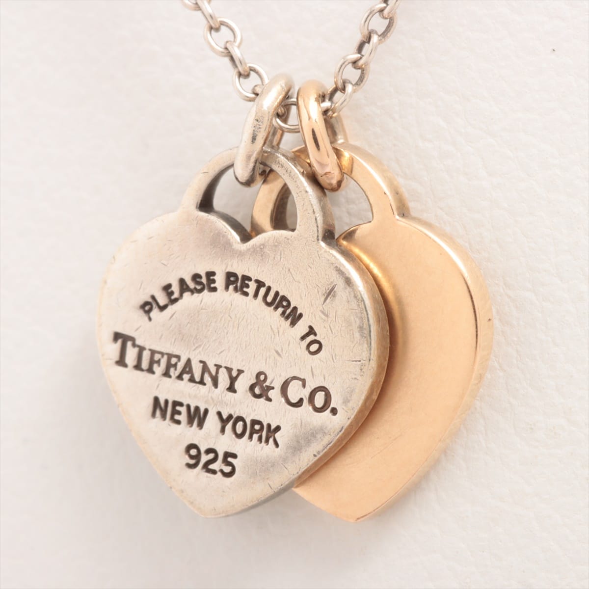 Tiffany Return To Tiffany Mini Double Heart Tag Necklace 925×750 3.3g Silver