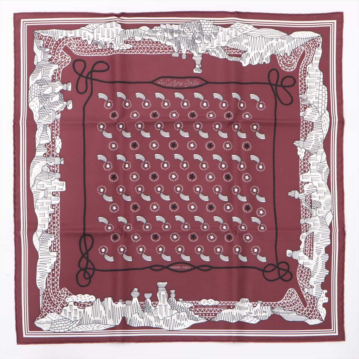 Hermès Carré 55 Les Canyons Etoiles From the canyon to the stars Scarf Silk Bordeaux