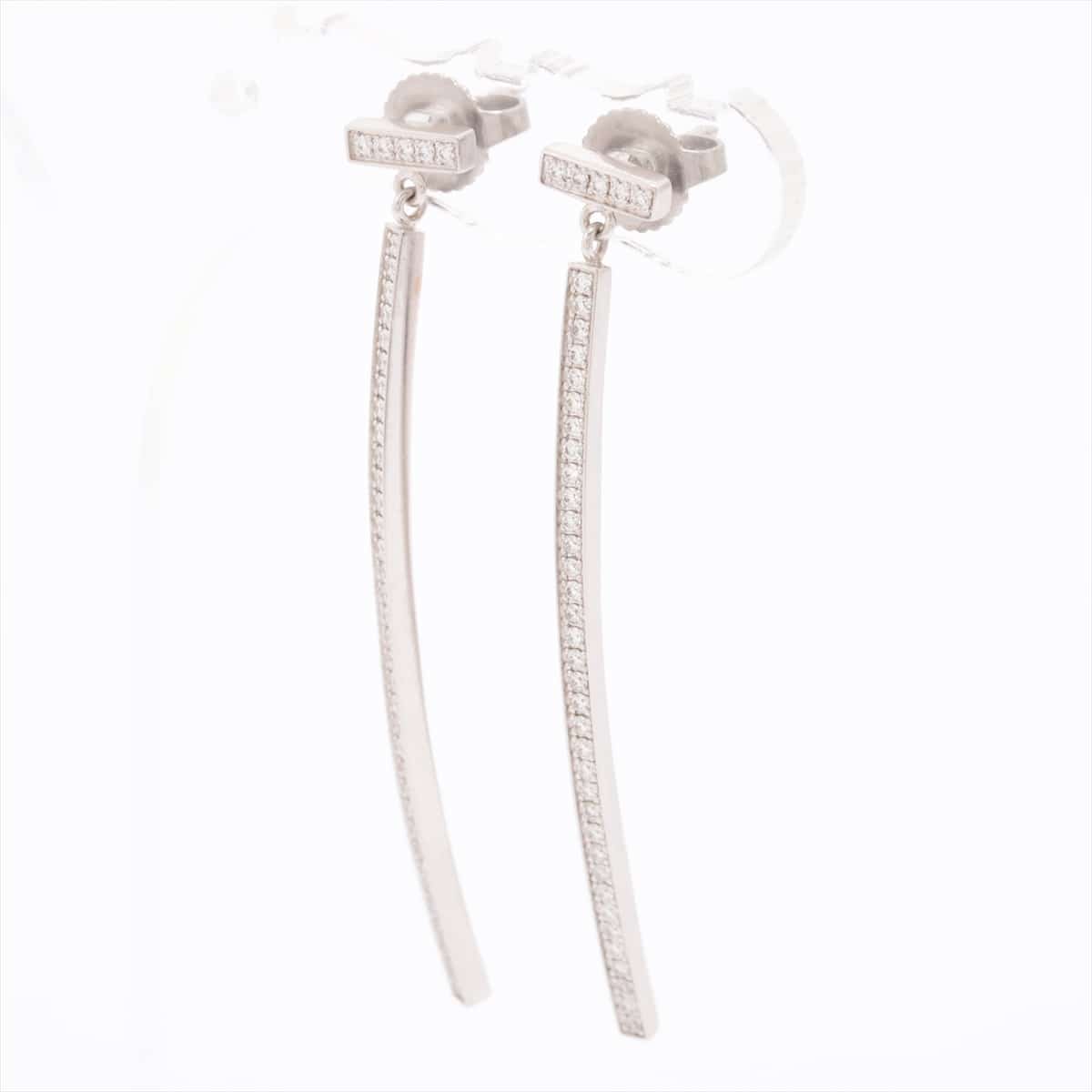 Tiffany T wire bar diamond Piercing jewelry 750(WG) 3.8g