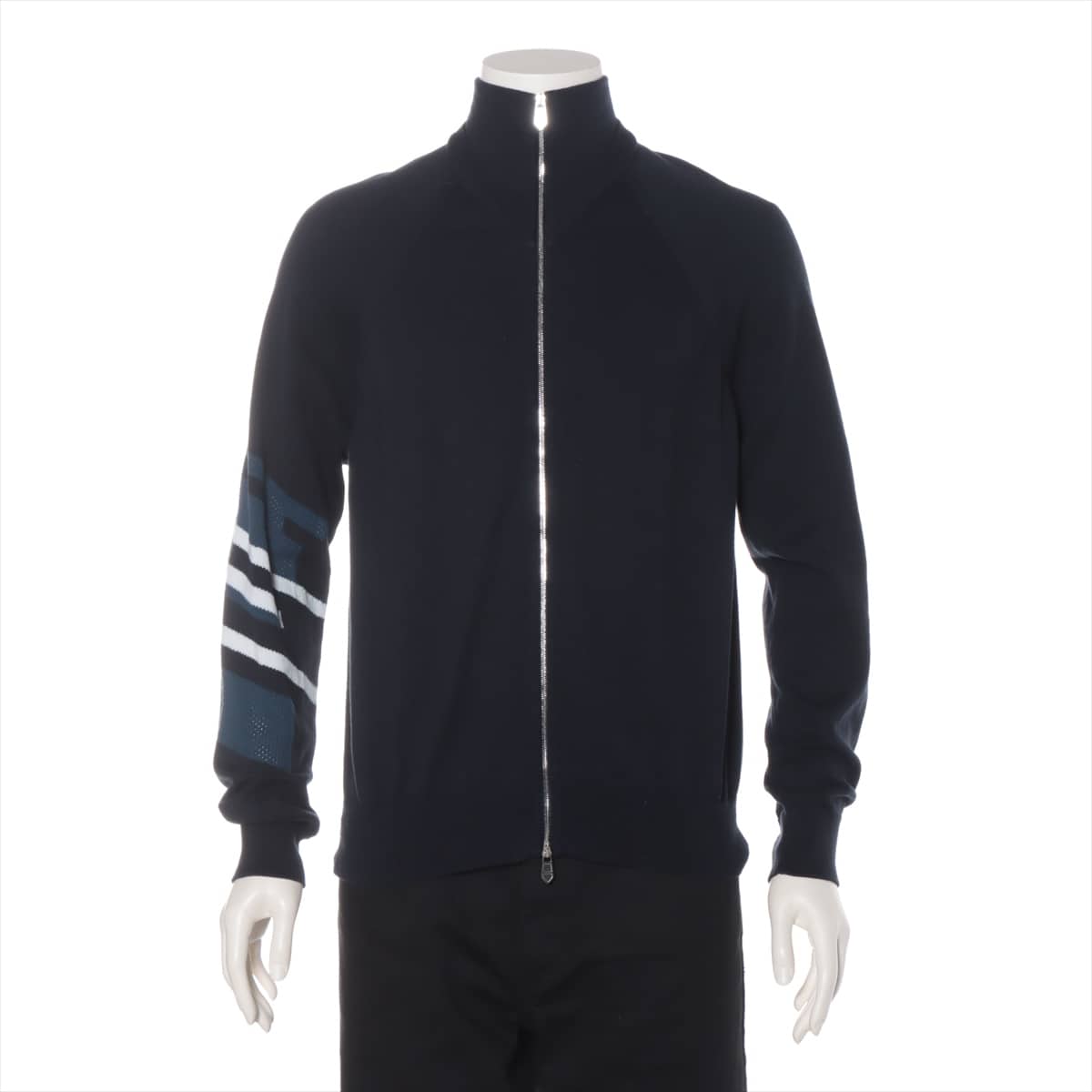 Hermès Cotton x Cashmere Knit jacket M Men's Navy blue