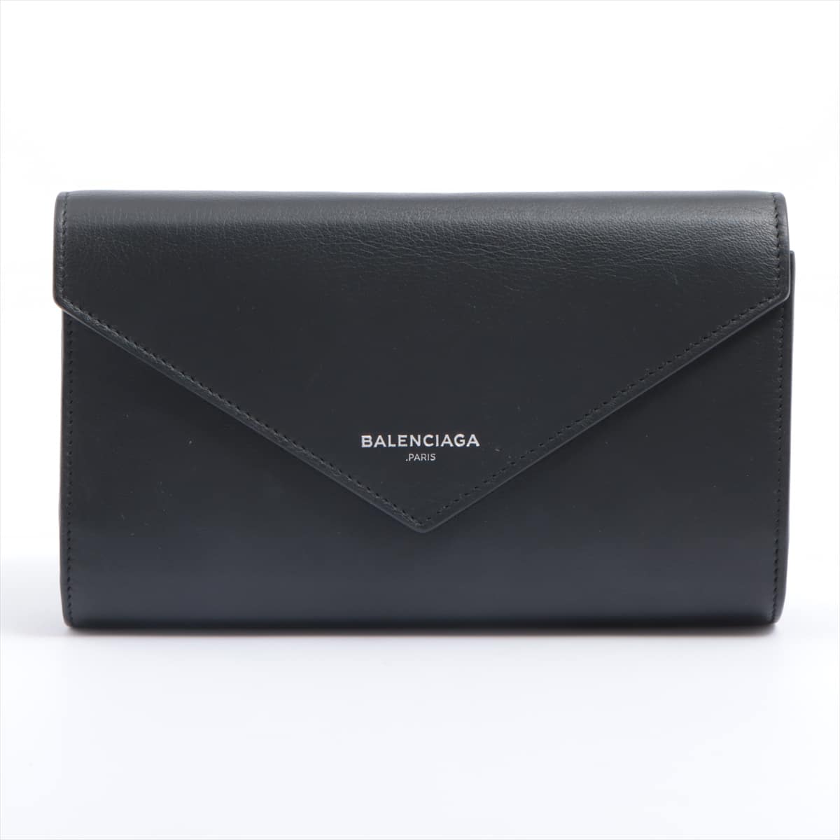 Balenciaga Papier Money 371661 Leather Wallet Black
