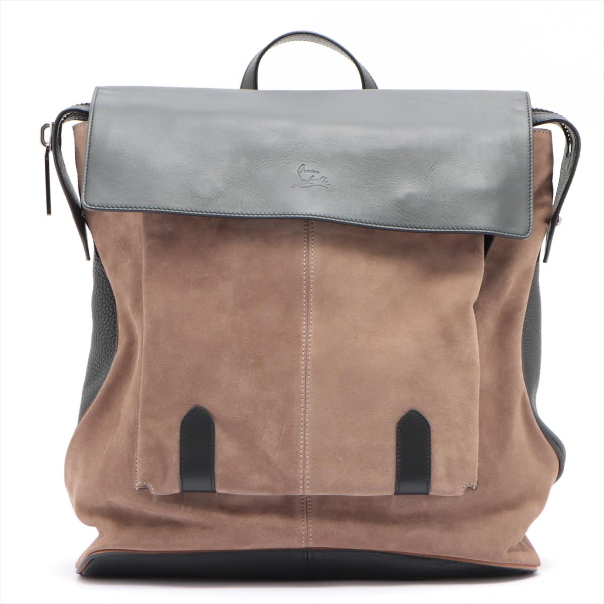 Christian Louboutin Suede & Leather Backpack Black × Brown