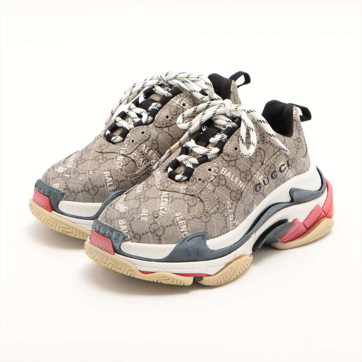 Gucci x Balenciaga Triple s 21 years Fabric Sneakers 24cm Ladies' Beige 677192 GG Supreme The hackers projects