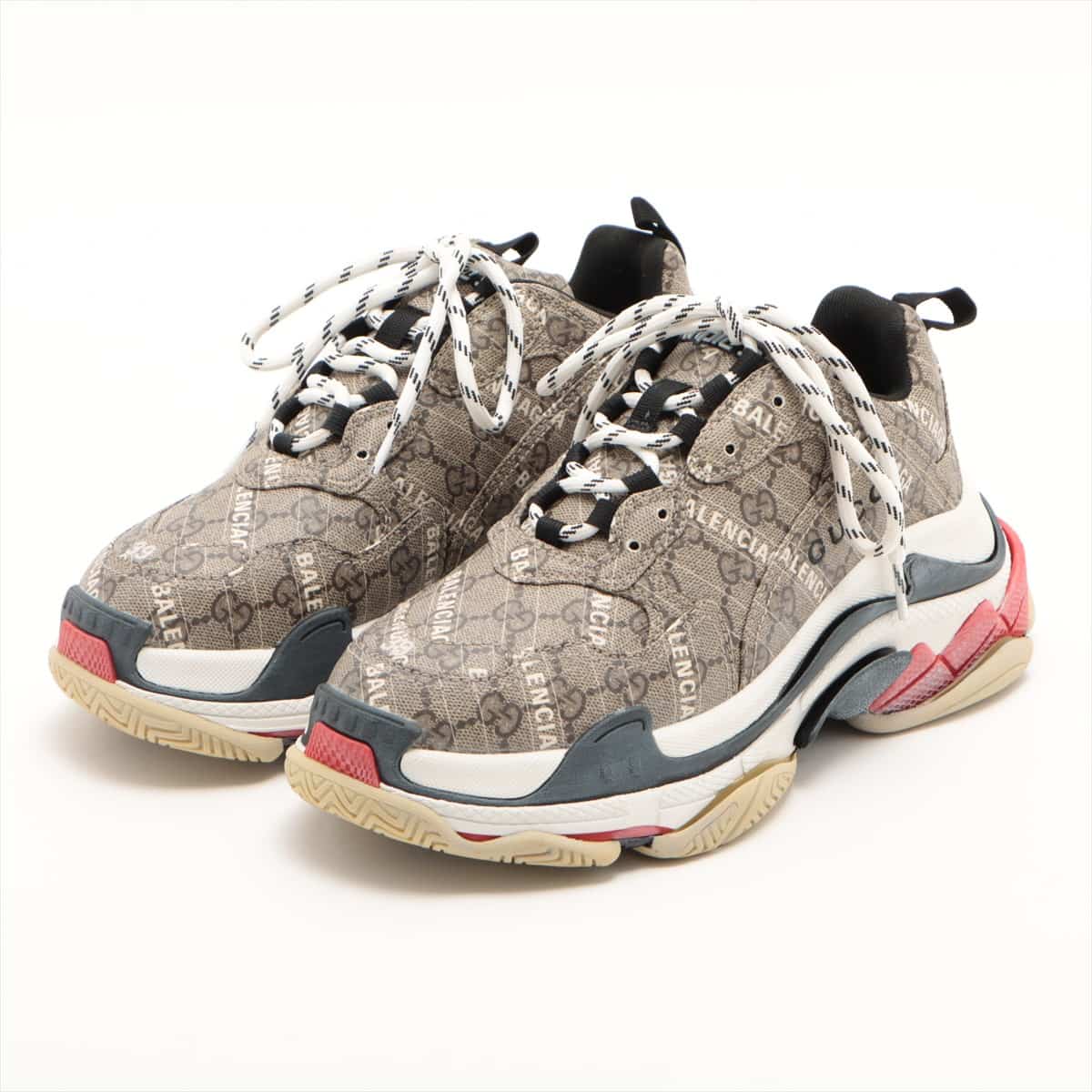 Gucci x Balenciaga Triple s 21 years Fabric Sneakers 26cm Men's Beige 681066 GG Supreme The hackers projects