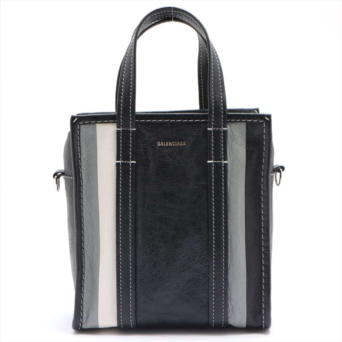 Balenciaga Bazaar shopper XS Leather 2way handbag Black 513989