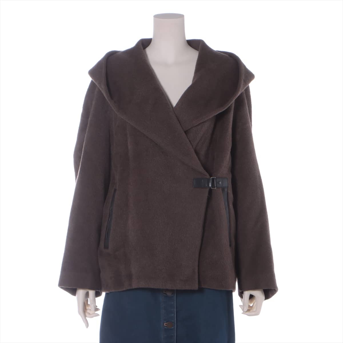 Hermès Wool x alpaca Short coat 38 Ladies' Brown