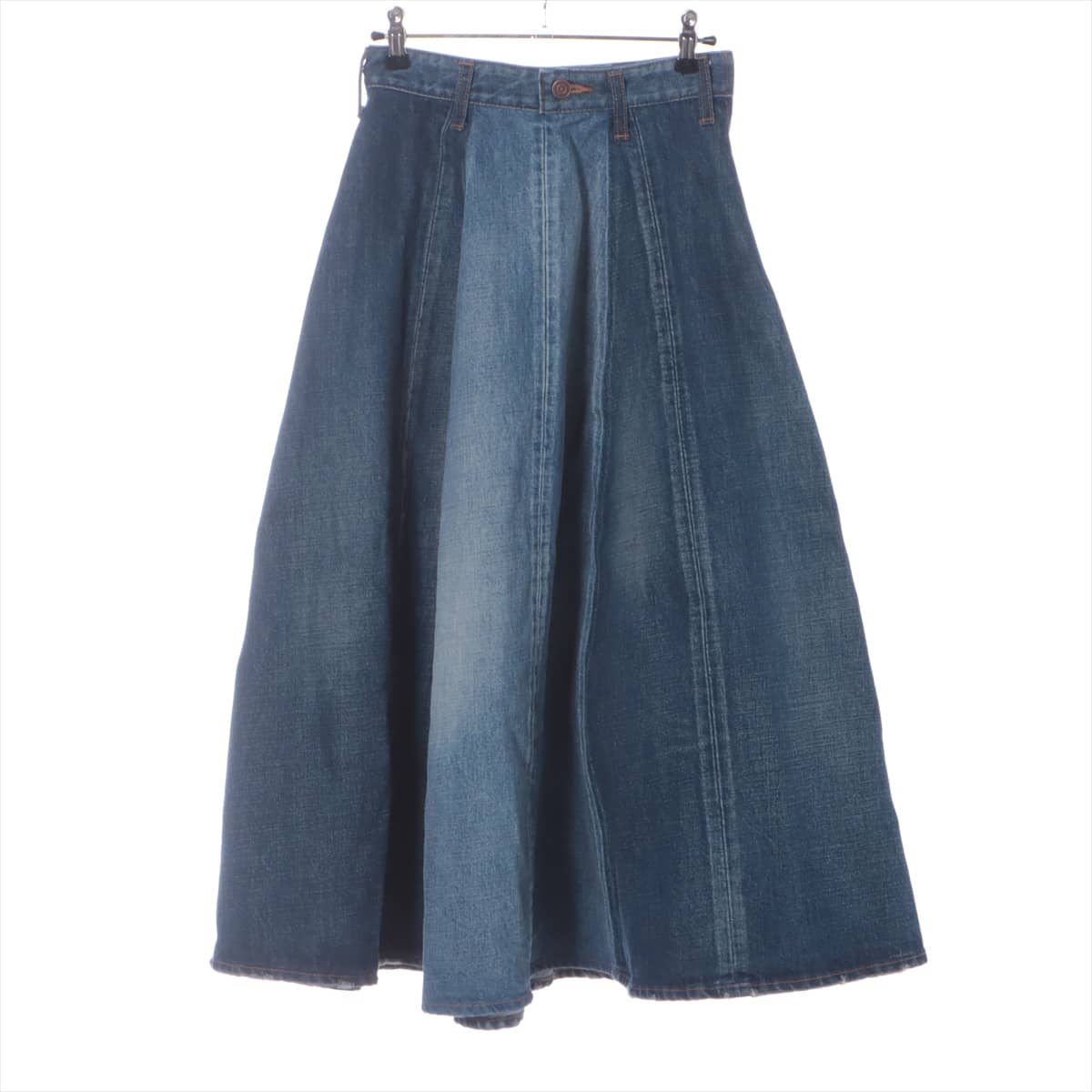 CELINE Cotton Skirt 25 Ladies' Blue indigo  Damage processing