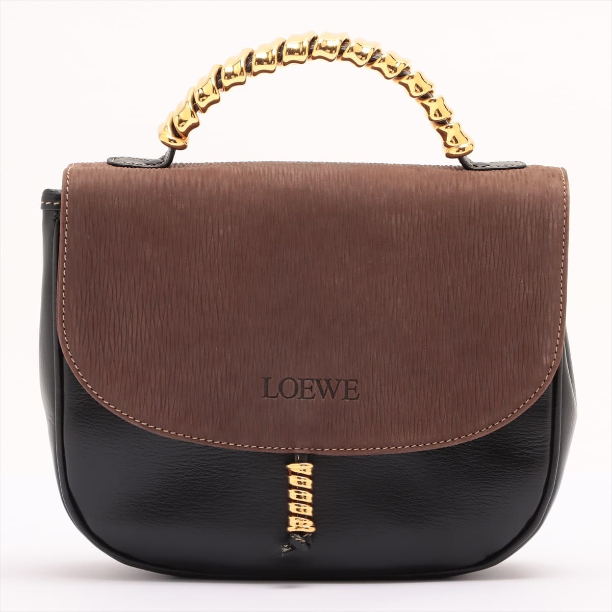 Loewe Velazquez Leather 2way shoulder bag Black Comes with a coin case