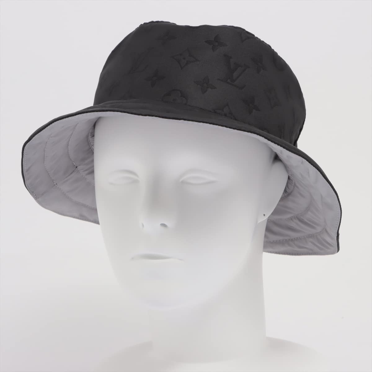 Louis Vuitton WA1221 Hat Polyester Noir M77118 Bonnet Monogram Appearance