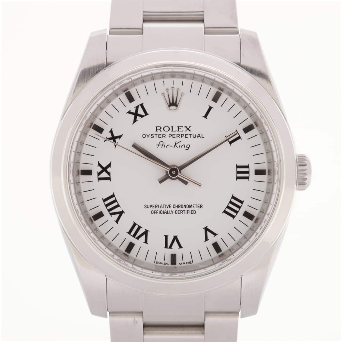 Rolex Air King 114200 SS AT White-Face Extra Link 1