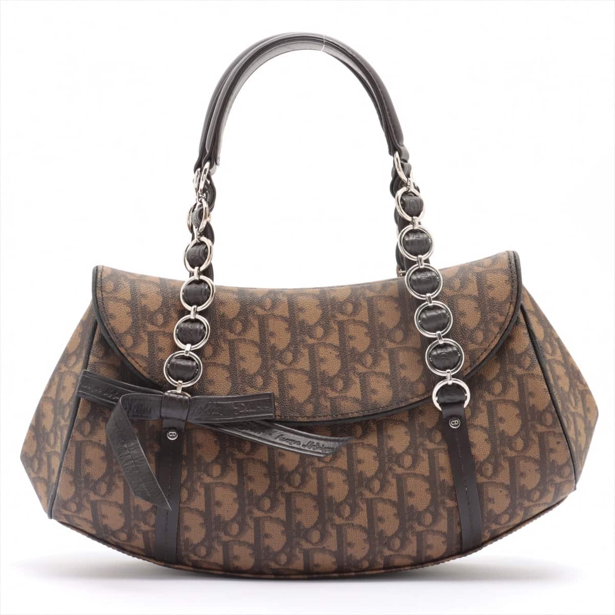 Christian Dior Trotter PVC & leather Chain handbag Brown
