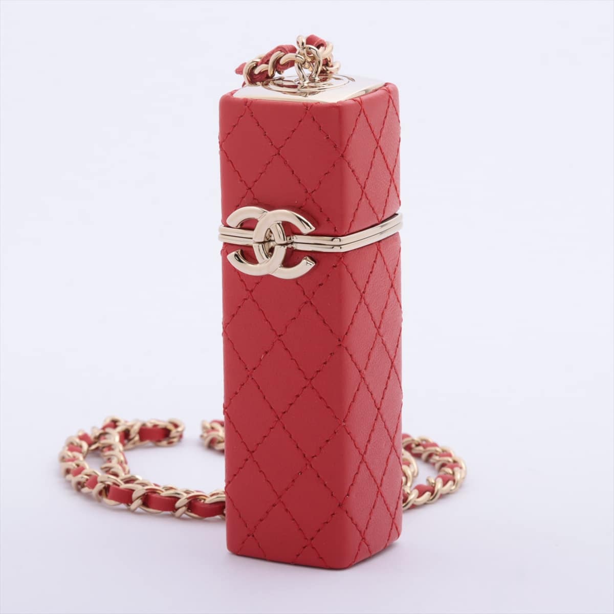Chanel Coco Mark Other Lambskin Red lip case