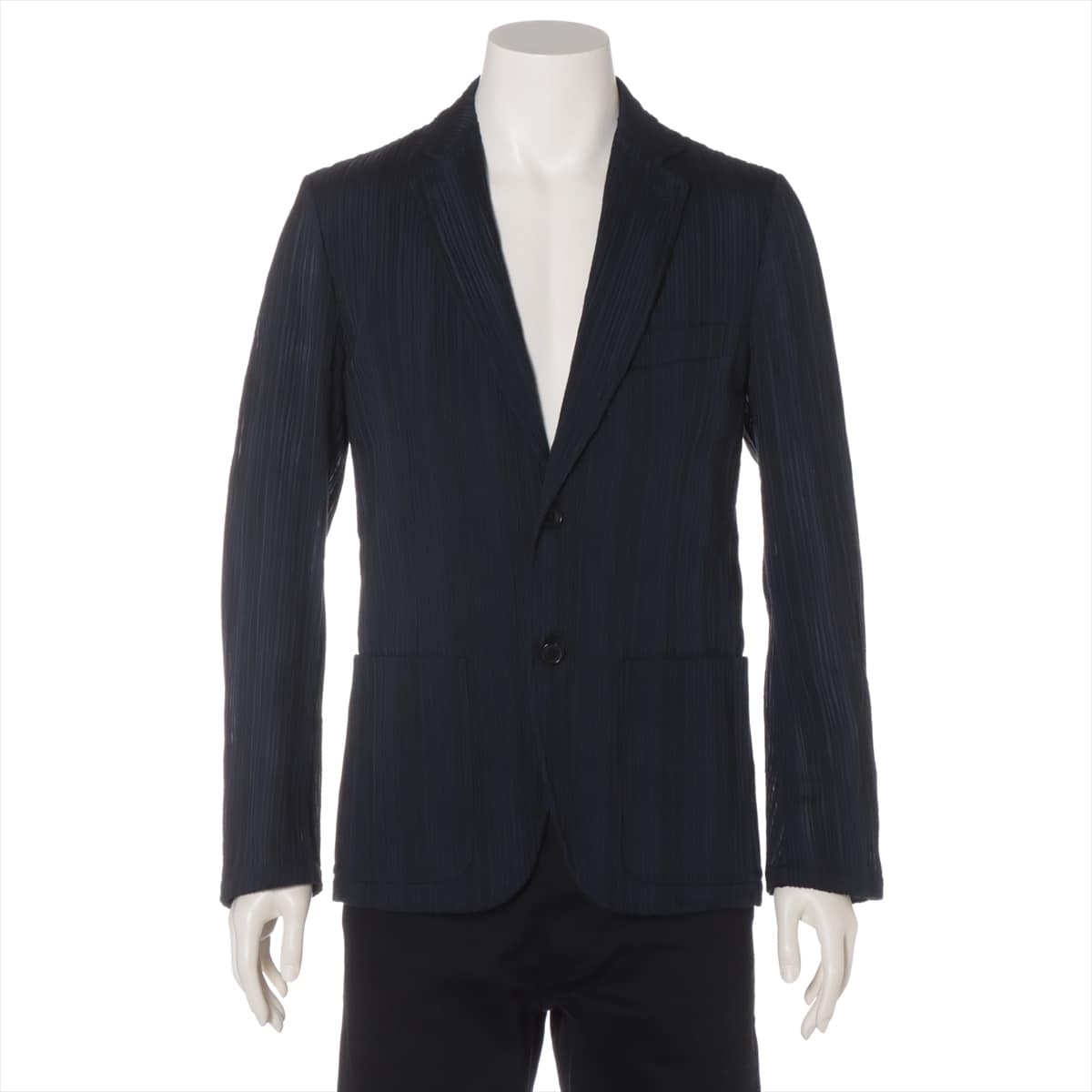 Hermès Cotton & nylon Jacket 46 Men's Navy blue