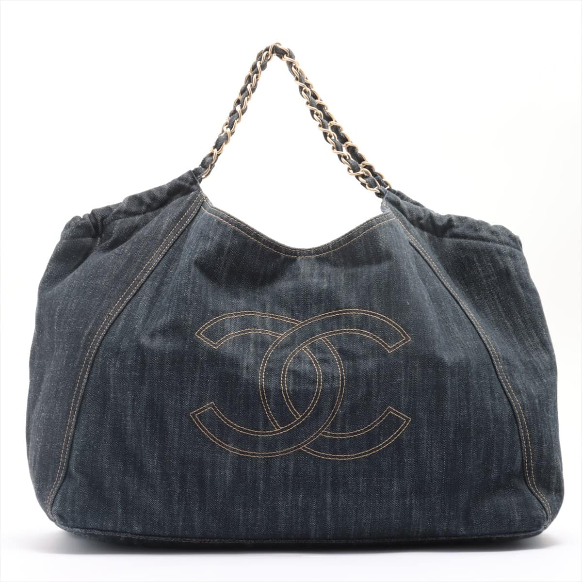 Chanel Coco Mark Denim Chain handbag Blue Gold Metal fittings 11XXXXXX