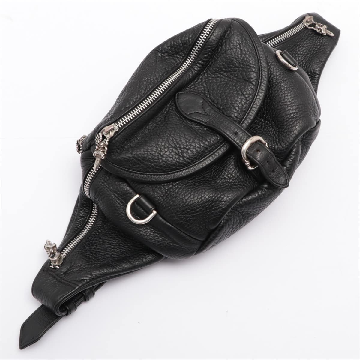Chrome Hearts Snat Pack Shoulder bag Leather & 925 Heavy leather Black Dagger zip