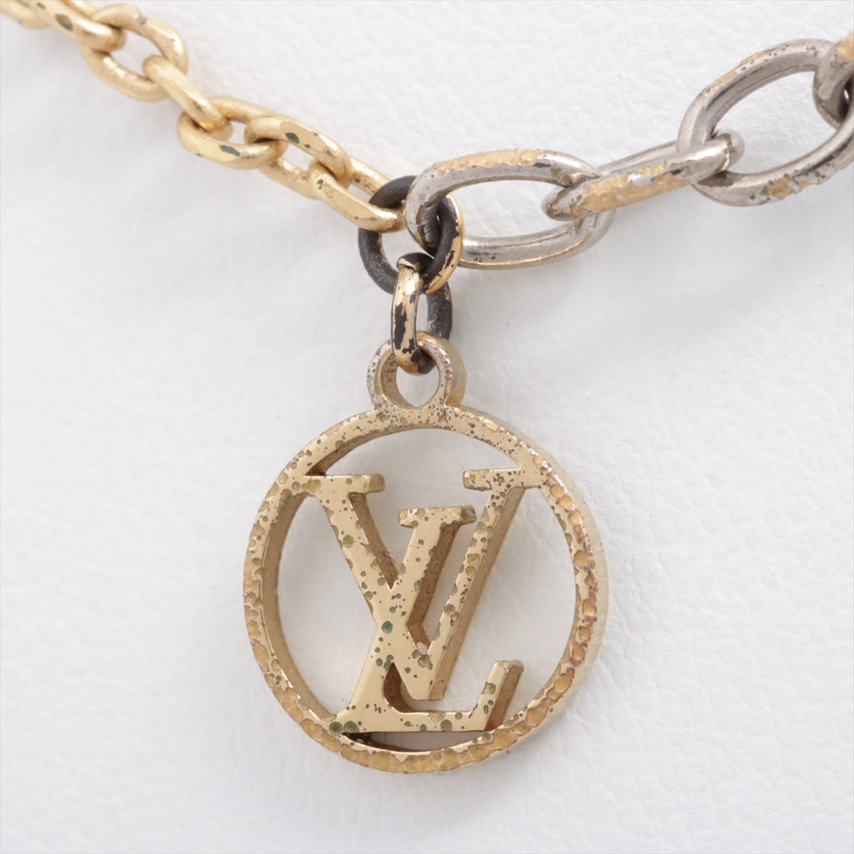 Louis Vuitton M68074 Necklace Logomania Necklace GP Gold × Silver