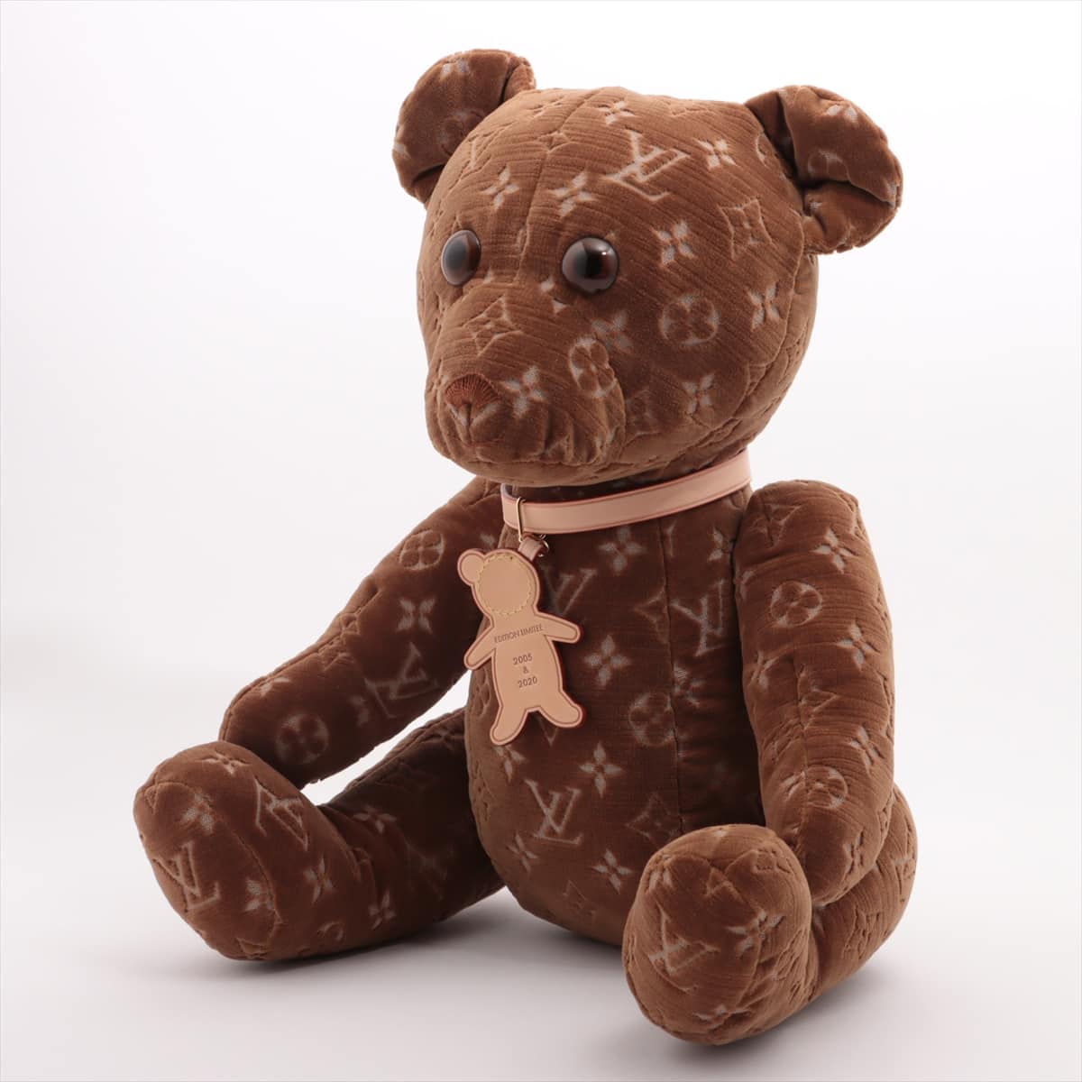 Louis Vuitton Stuffed toy Velour Brown GI0739  Monogram Doudou Teddy Bear