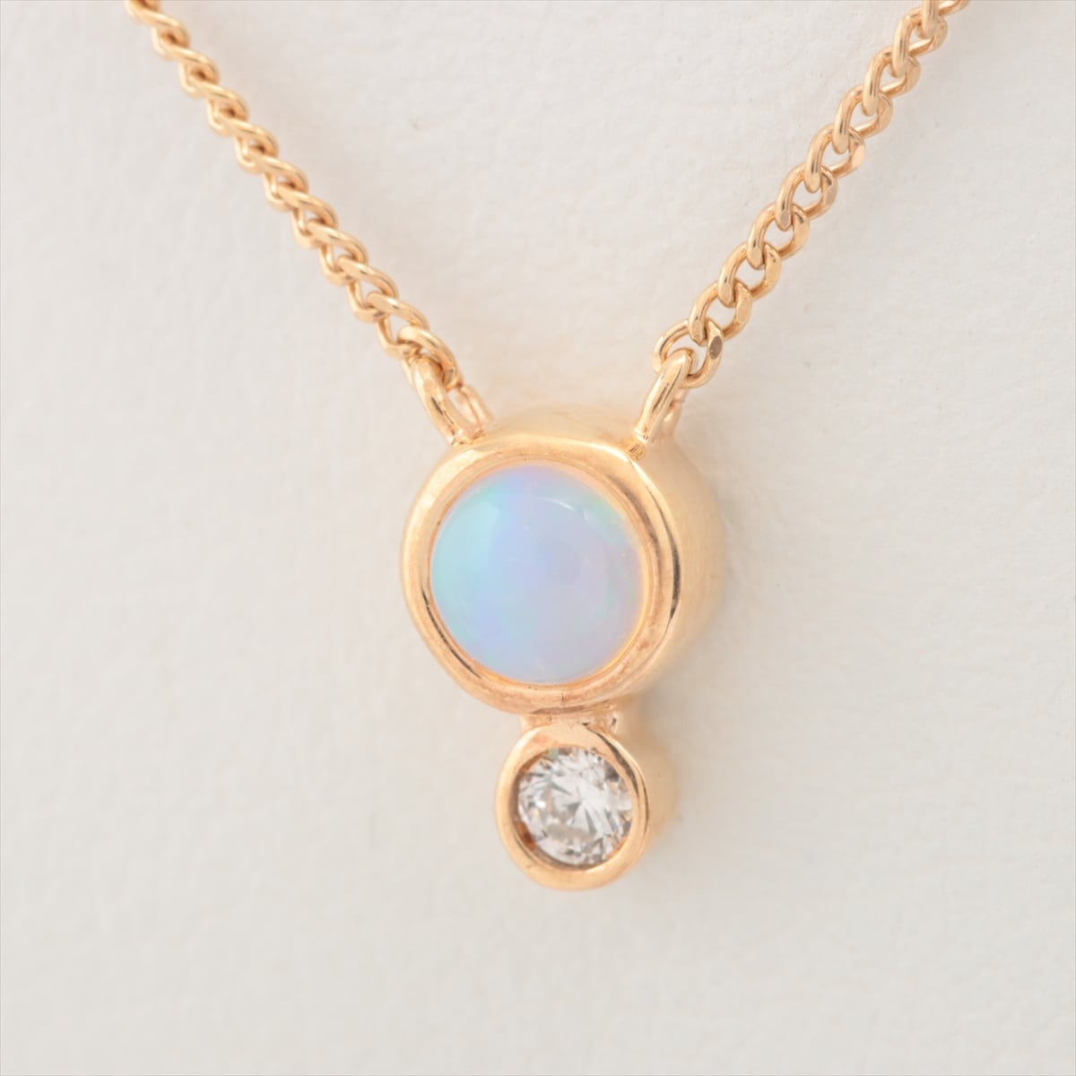 Ete Opal diamond Necklace K10(YG) 1.3g 0.02