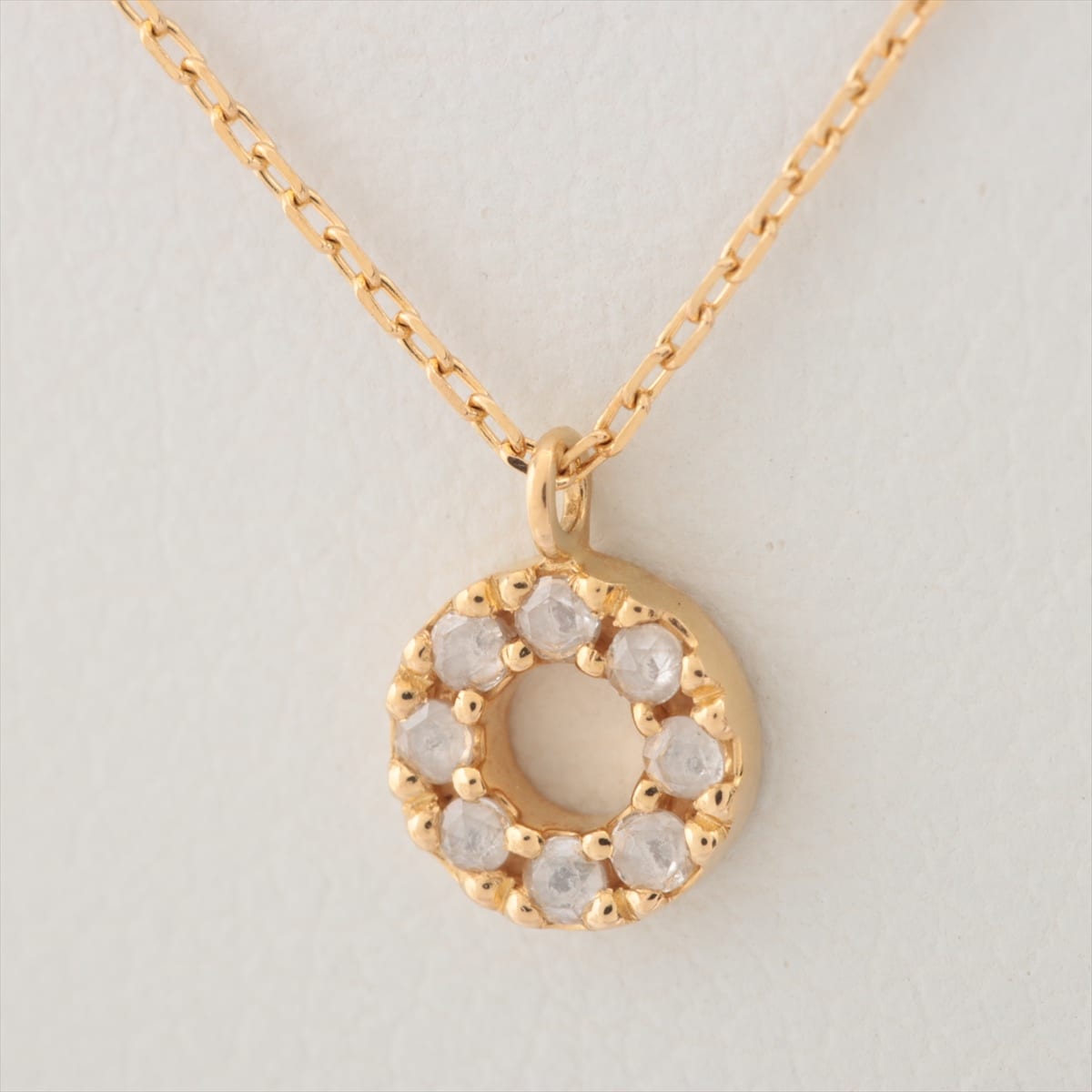 Aget diamond Necklace K18(YG) 1.1g 0.02