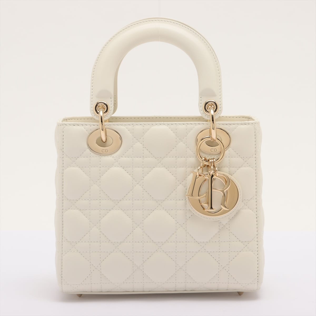 Christian Dior My Lady Dior Cannage Leather 2way shoulder bag White