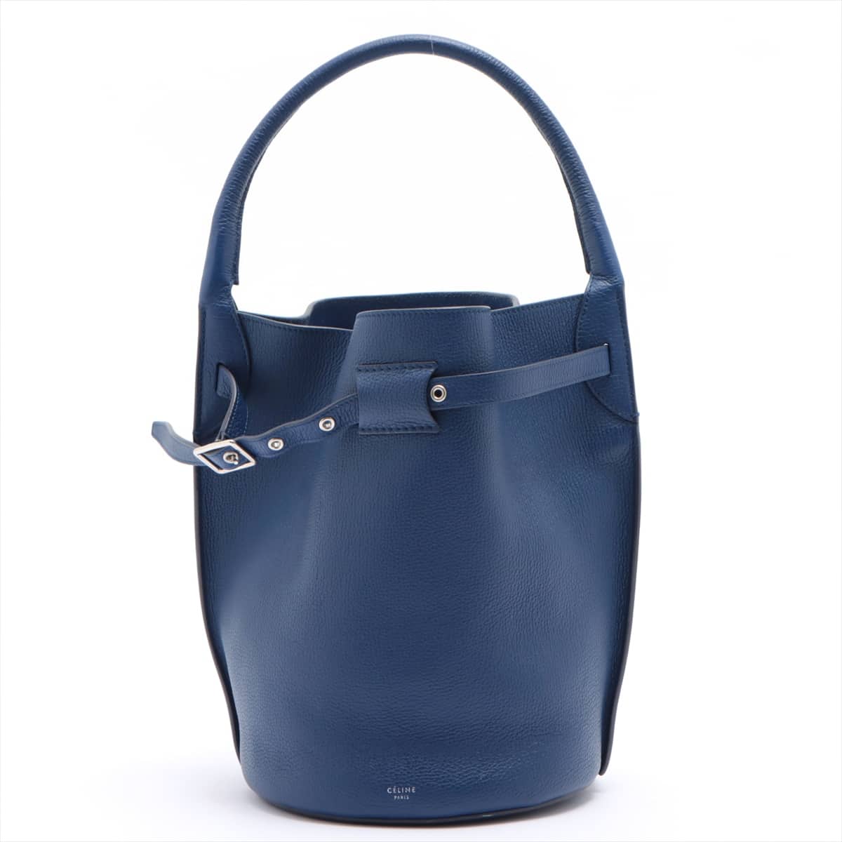 CELINE BIG BAG buckets Leather Shoulder bag Blue with pouch