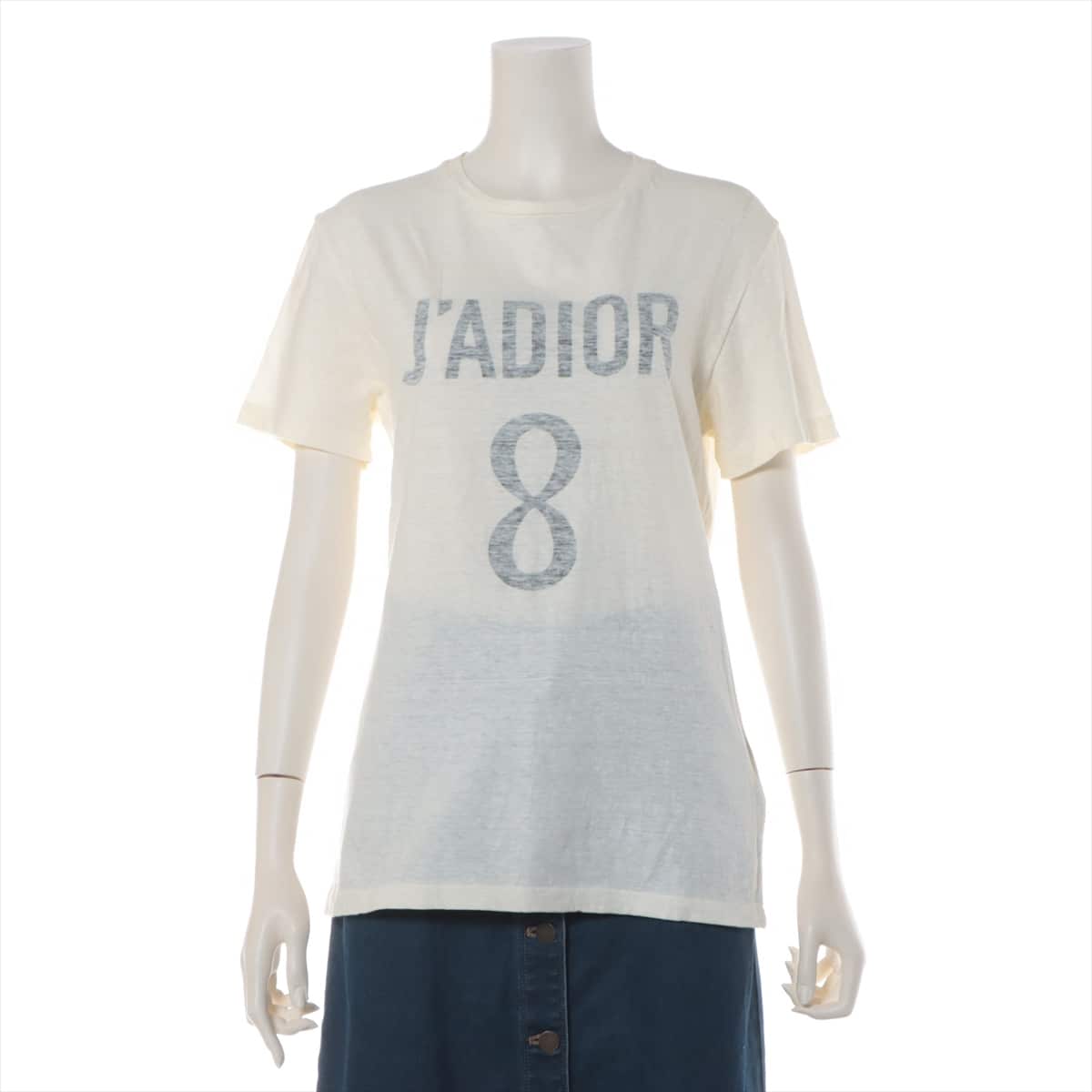 Christian Dior Cotton & linen T-shirt S Ladies' Ivory  J'ADIOR 8 Bee
