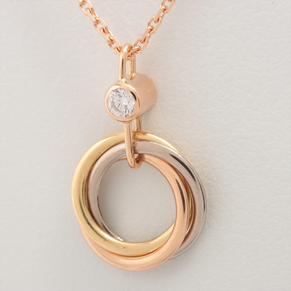 Cartier Baby Trinity 1P diamond Necklace 750(YG×PG×WG) 2.9g