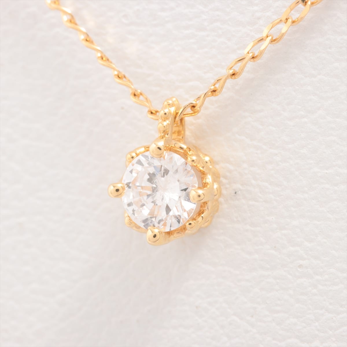 Aget diamond Necklace K18(YG) 1.4g 0.15
