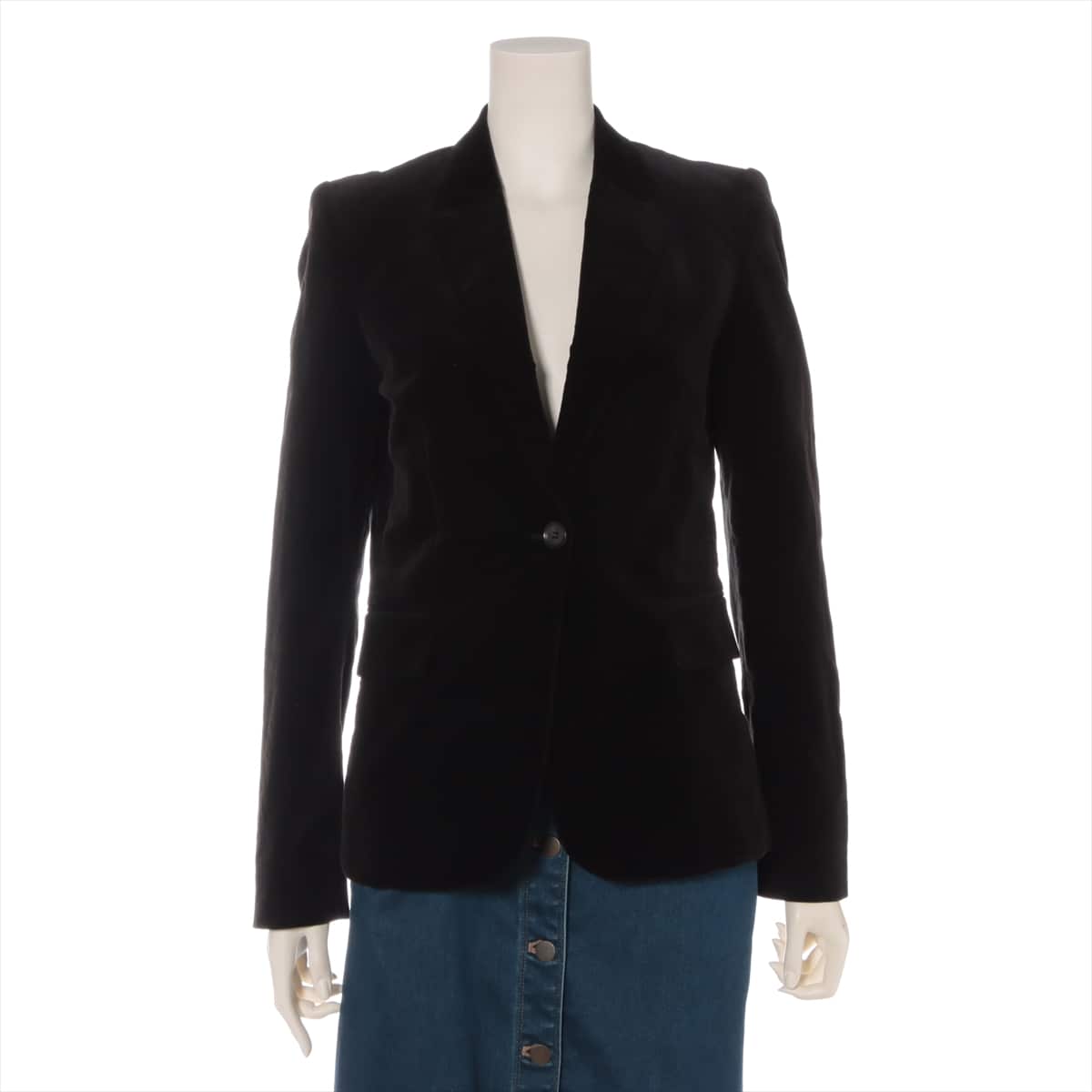 Gucci 06 Cotton Tailored jacket 38 Ladies' Black  Velour 163223