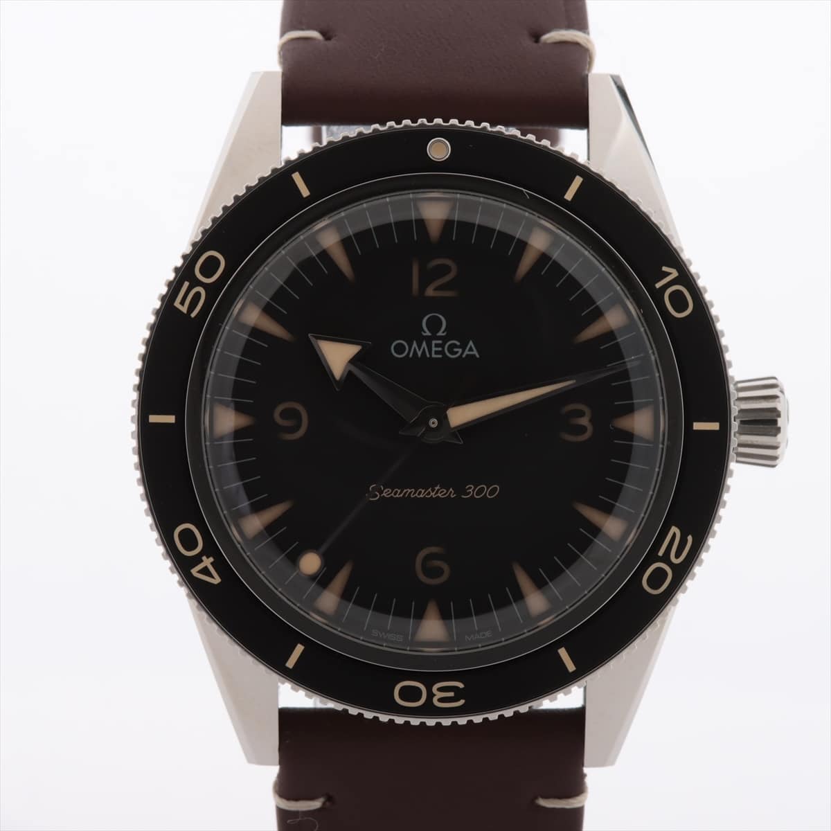 Omega Seamaster 234.30.41.21.01.001 SS & Leather AT Black-Face