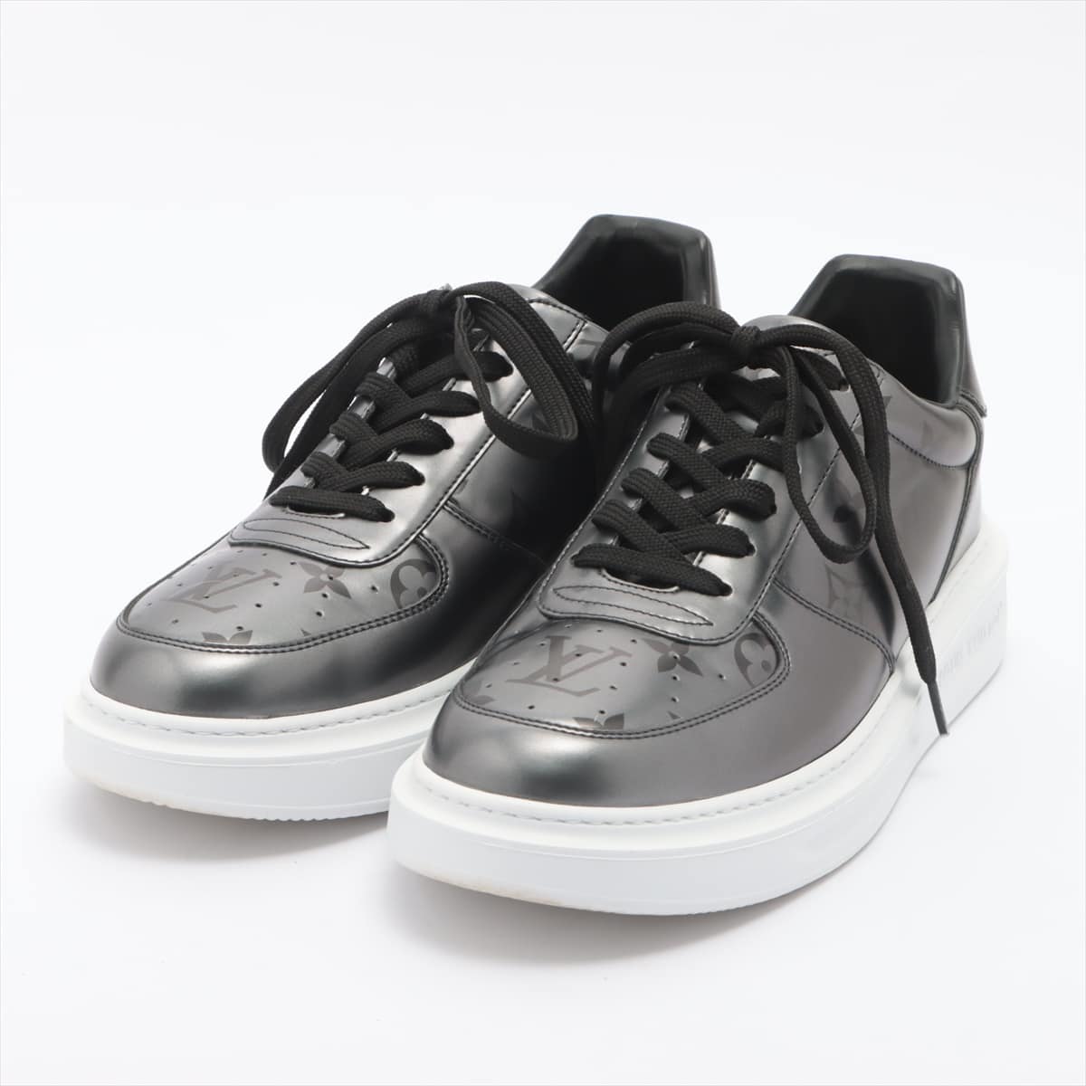 Louis Vuitton Beverly Hills Line 21 years Leather Sneakers 5 Men's Grey FA0251 Monogram