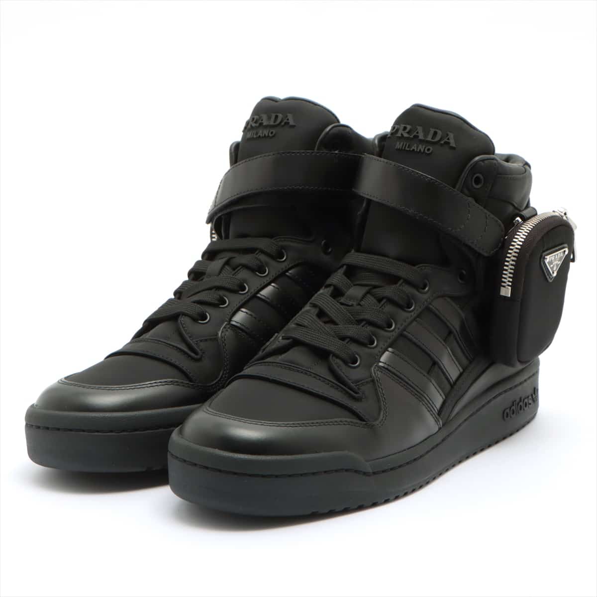 Prada x Adidas Nylon & Leather High-top Sneakers 28㎝ Men's Black 2TG193 Renylon forums