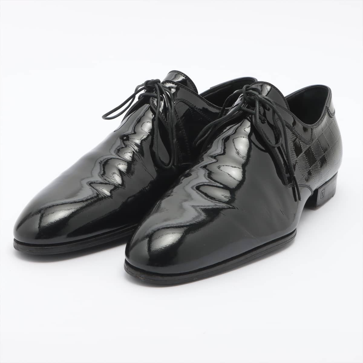 Louis Vuitton 10 years Patent leather Leather shoes 6M Men's Black ST0150 Damier