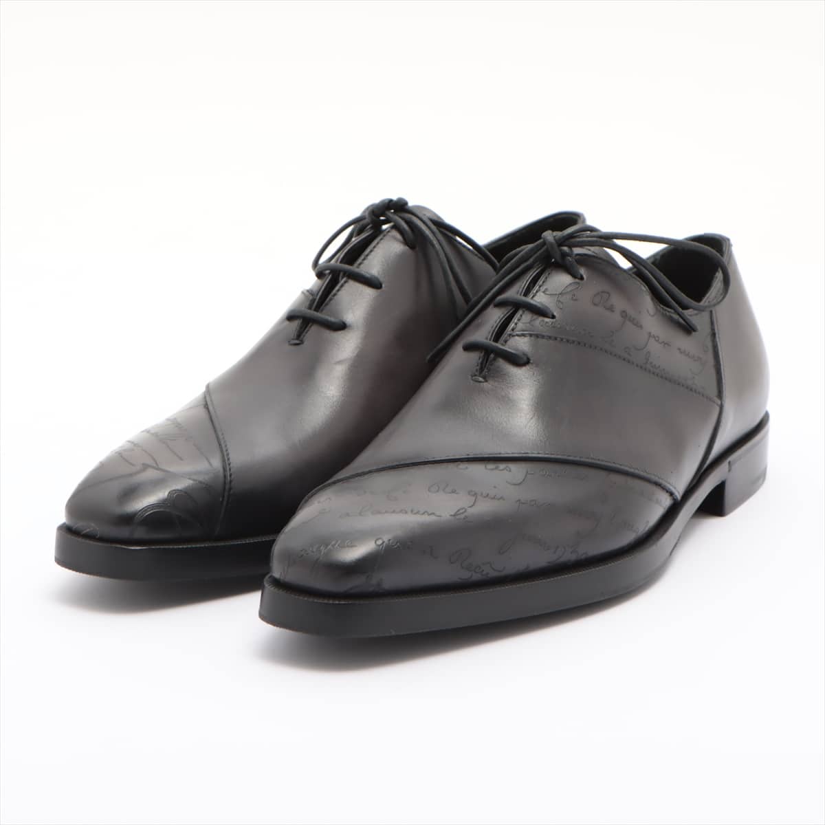 Berluti Leather Leather shoes 6 1/2 Men's Black Comes with genuine shoe keeper 5210 Patchwork Demjour