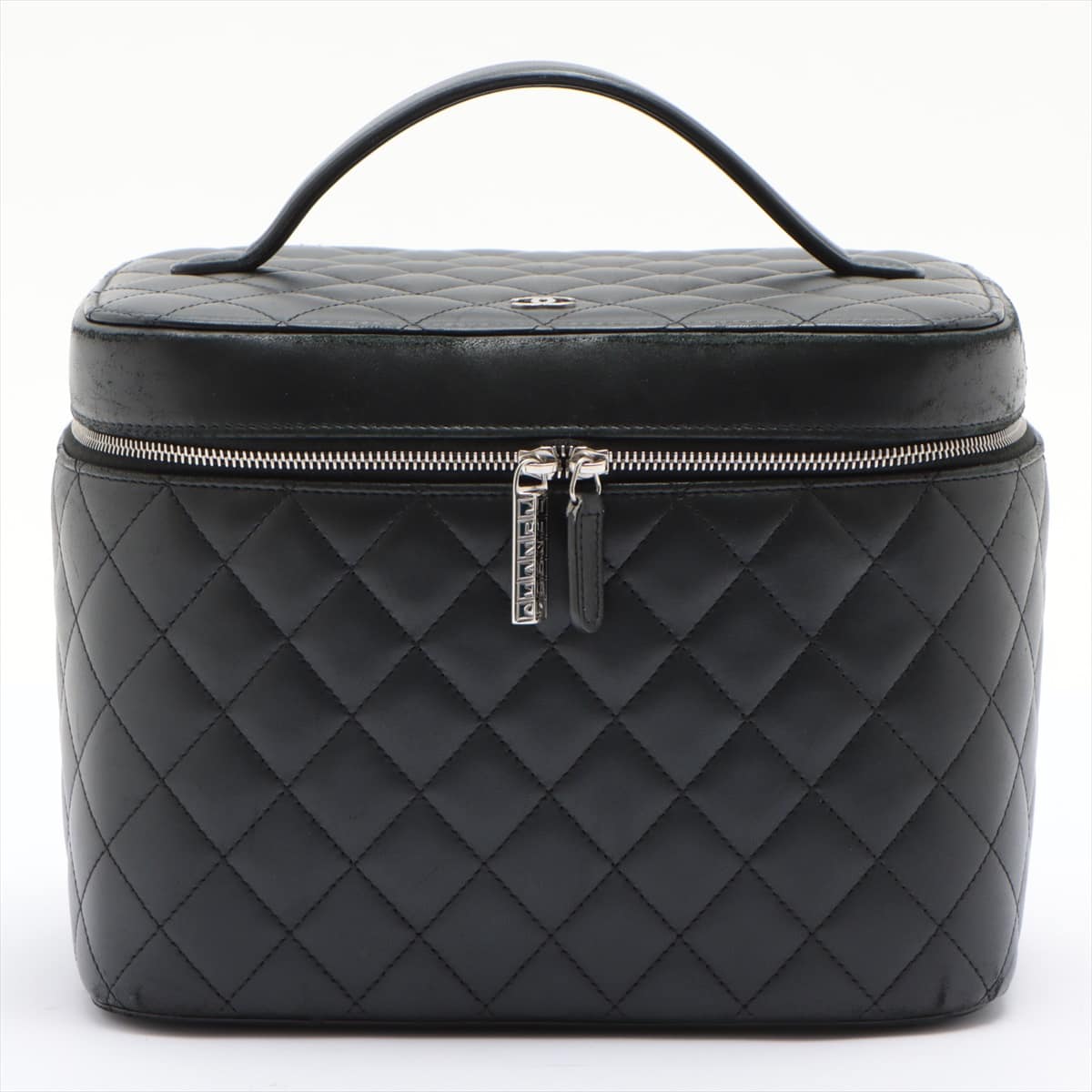 Chanel Matelasse Lambskin Vanity bag Black Silver Metal fittings 22XXXXXX