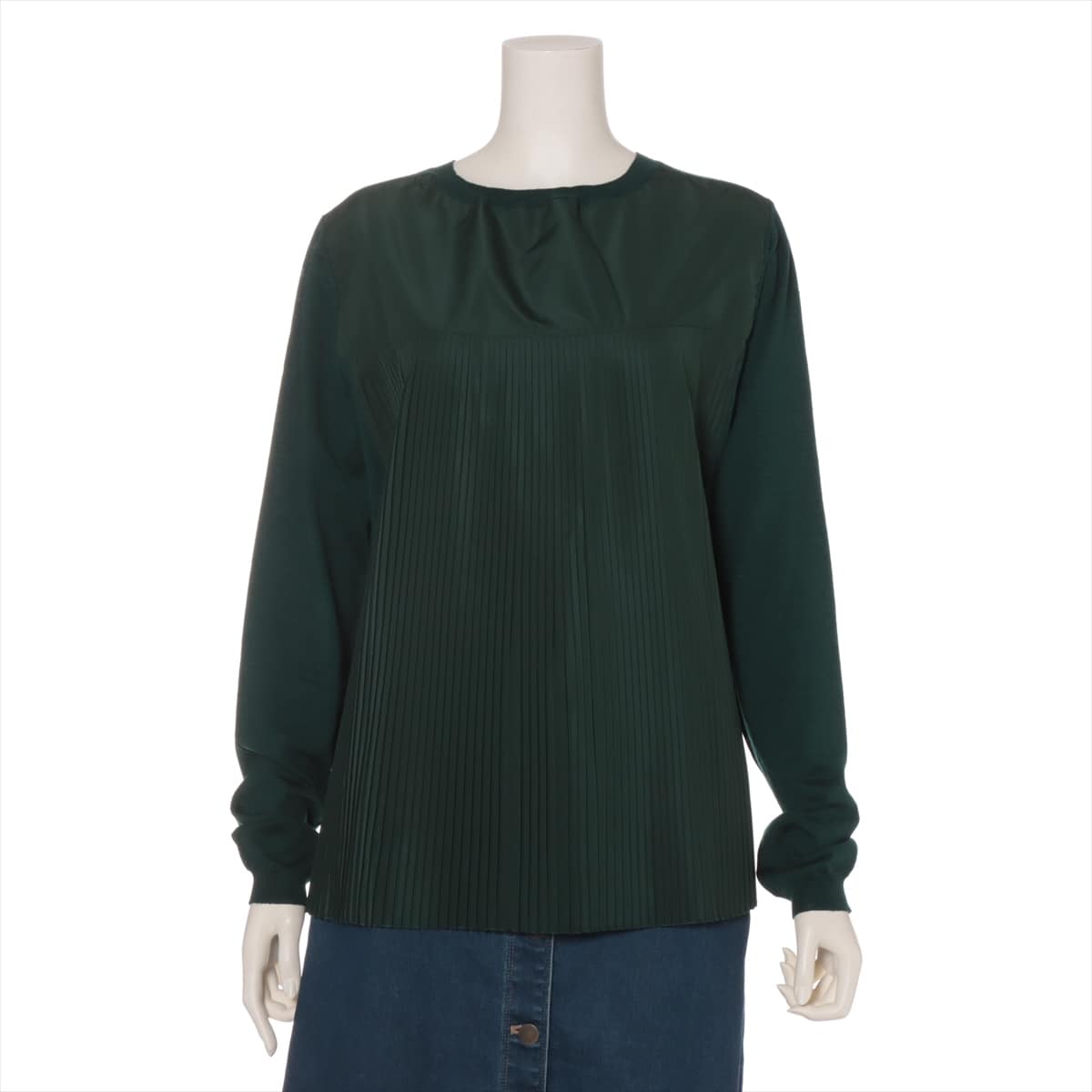 Moncler 17 years Wool & silk Knit L Ladies' Green  Pleats