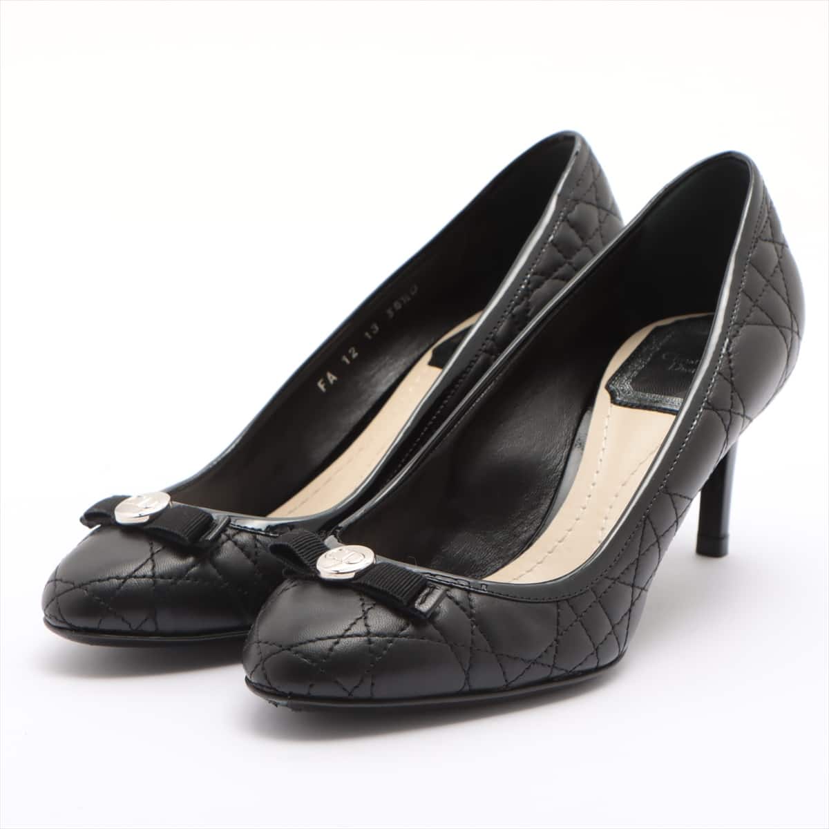 Christian Dior Cannage Leather Pumps 35 1/2 Ladies' Black
