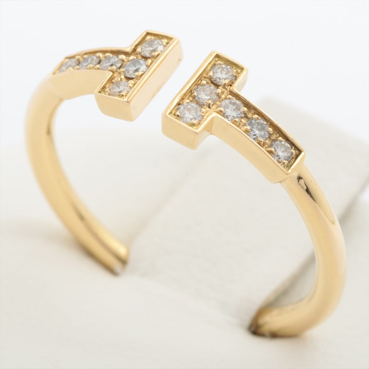 Tiffany T Wire diamond rings 750(YG) 2.5g