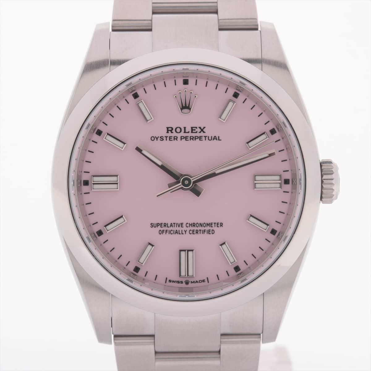 Rolex Oyster Perpetual 126000 SS AT Pink-Face Extra Link 1