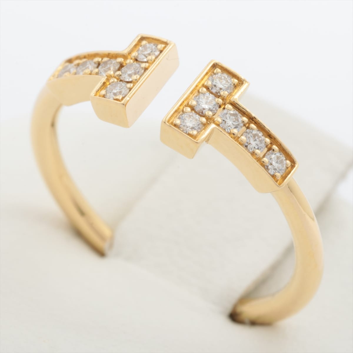 Tiffany T Wire diamond rings 750(YG) 2.4g