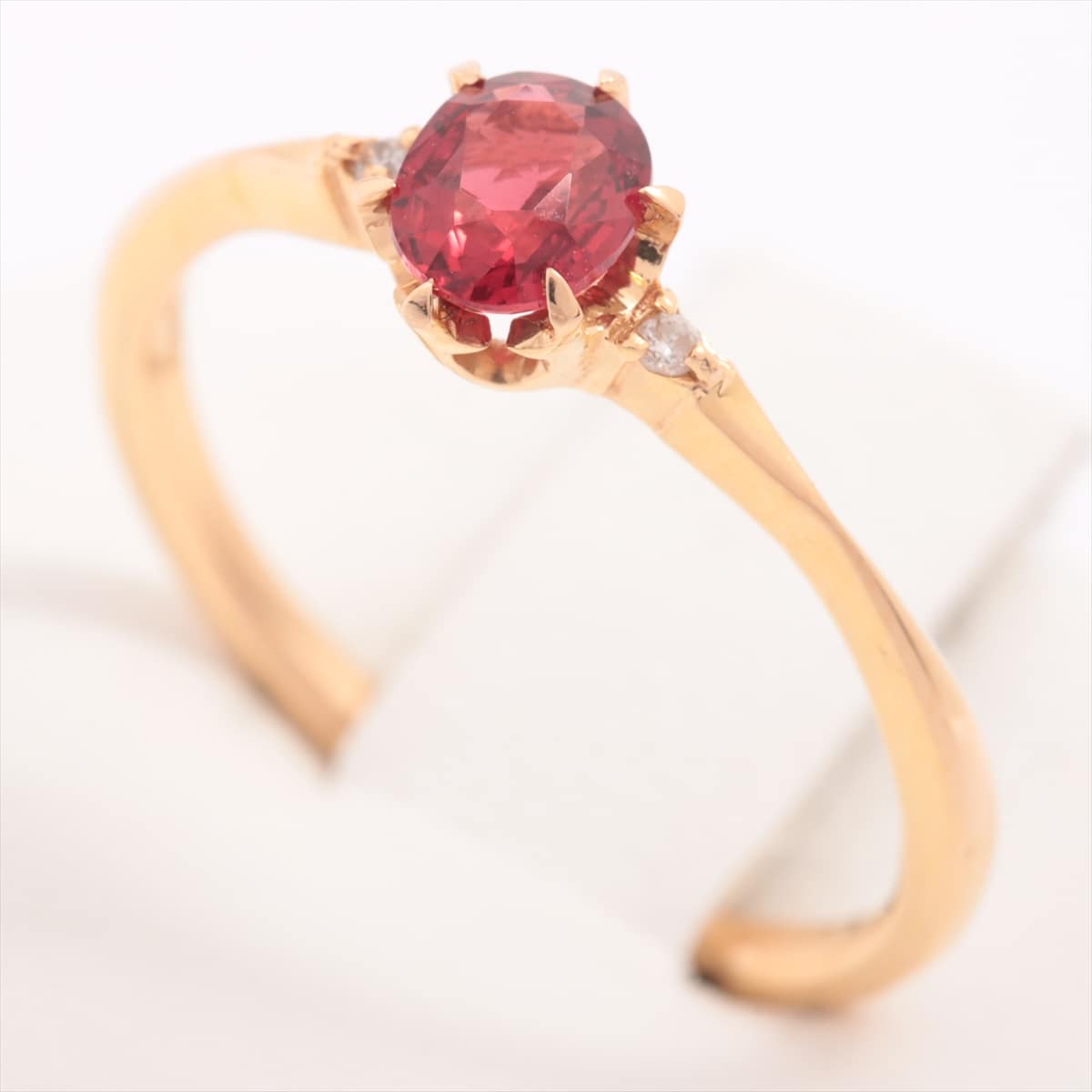 Aget Ruby diamond rings K18(YG) 1.8g 0.016
