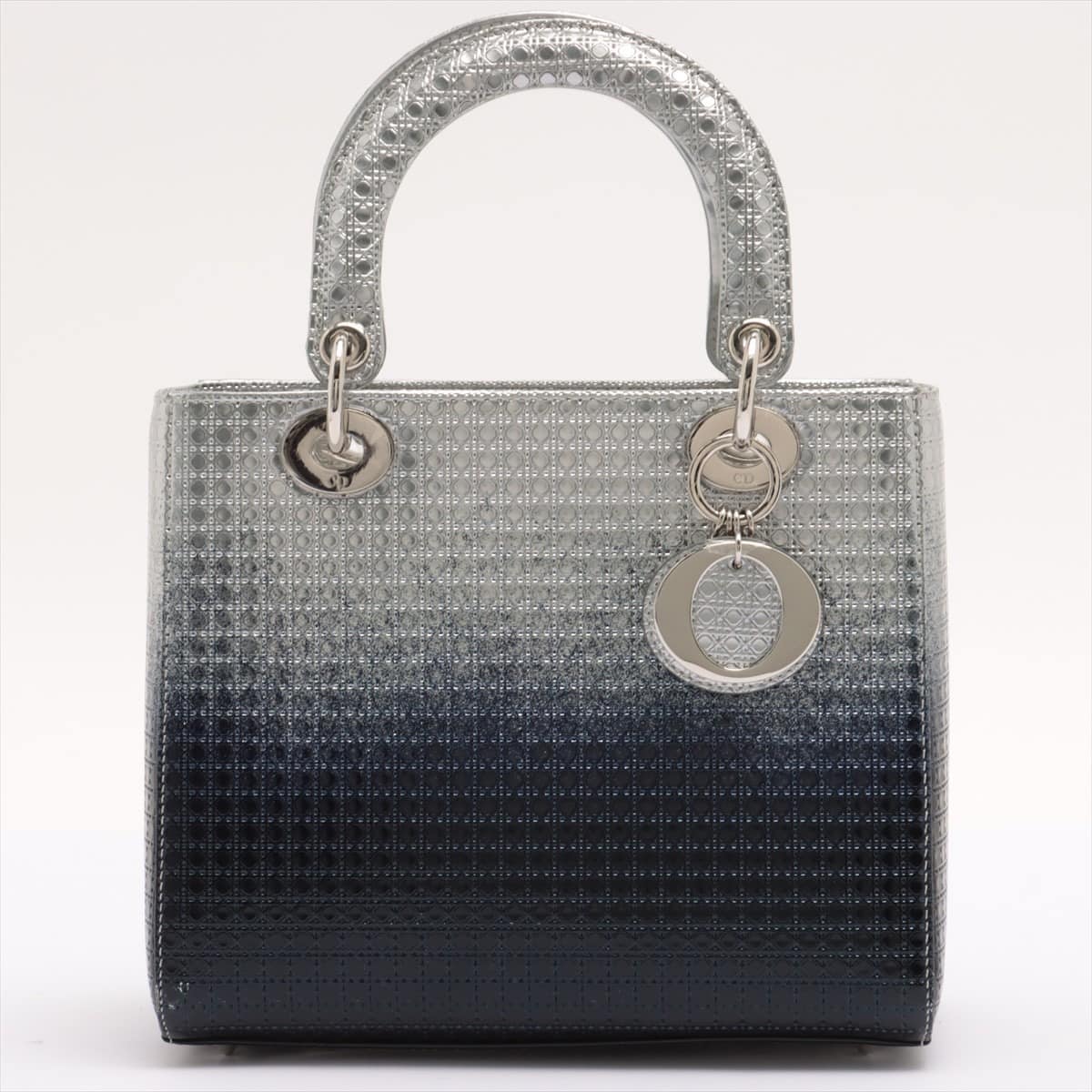 Christian Dior Lady Dior Leather 2way handbag Silver