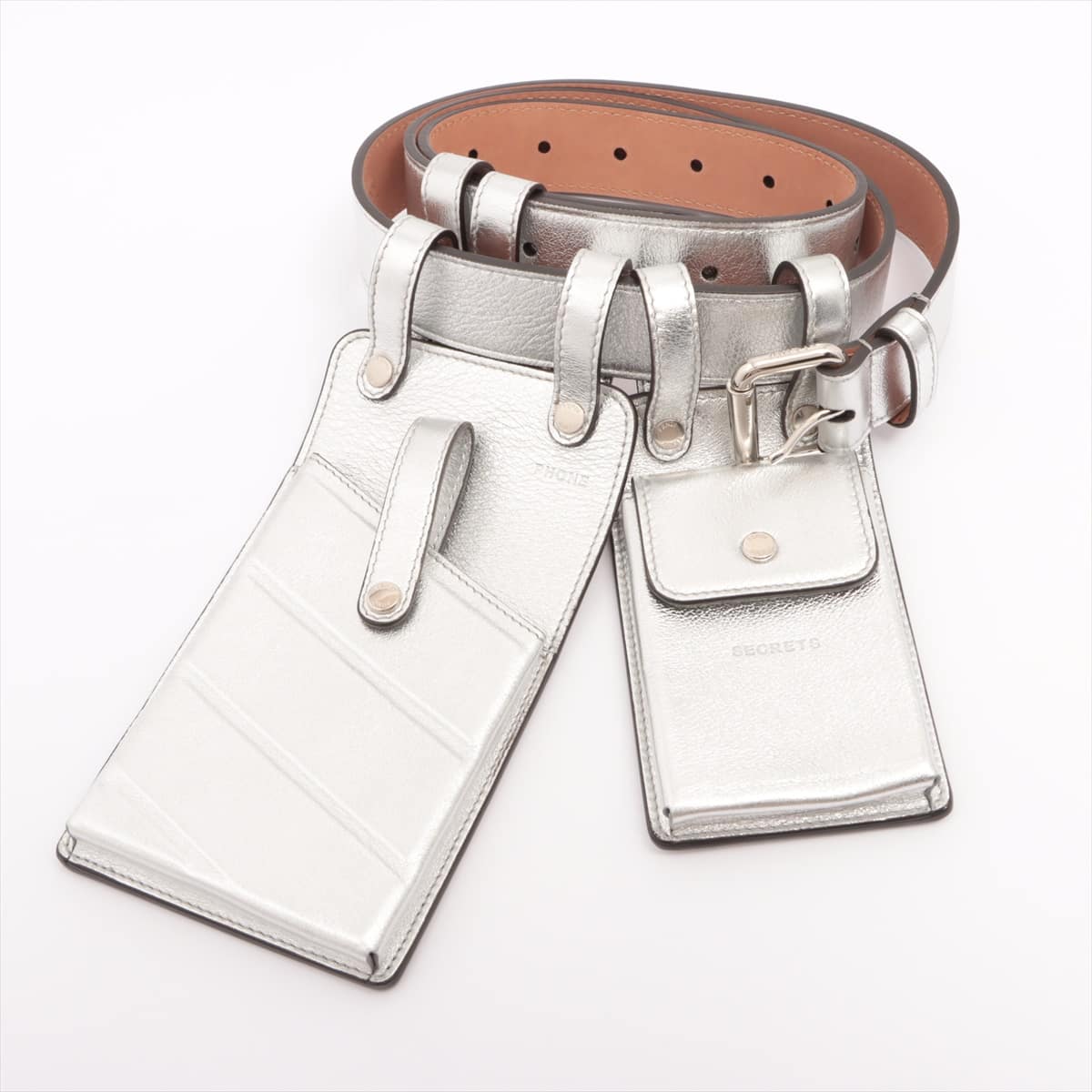 Fendi Belt Bag Leather Silver