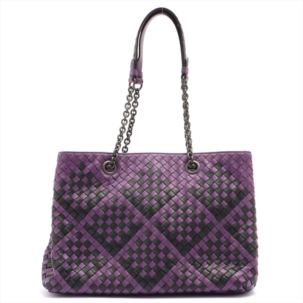 Bottega Veneta Intrecciato Leather Chain tote bag Purple