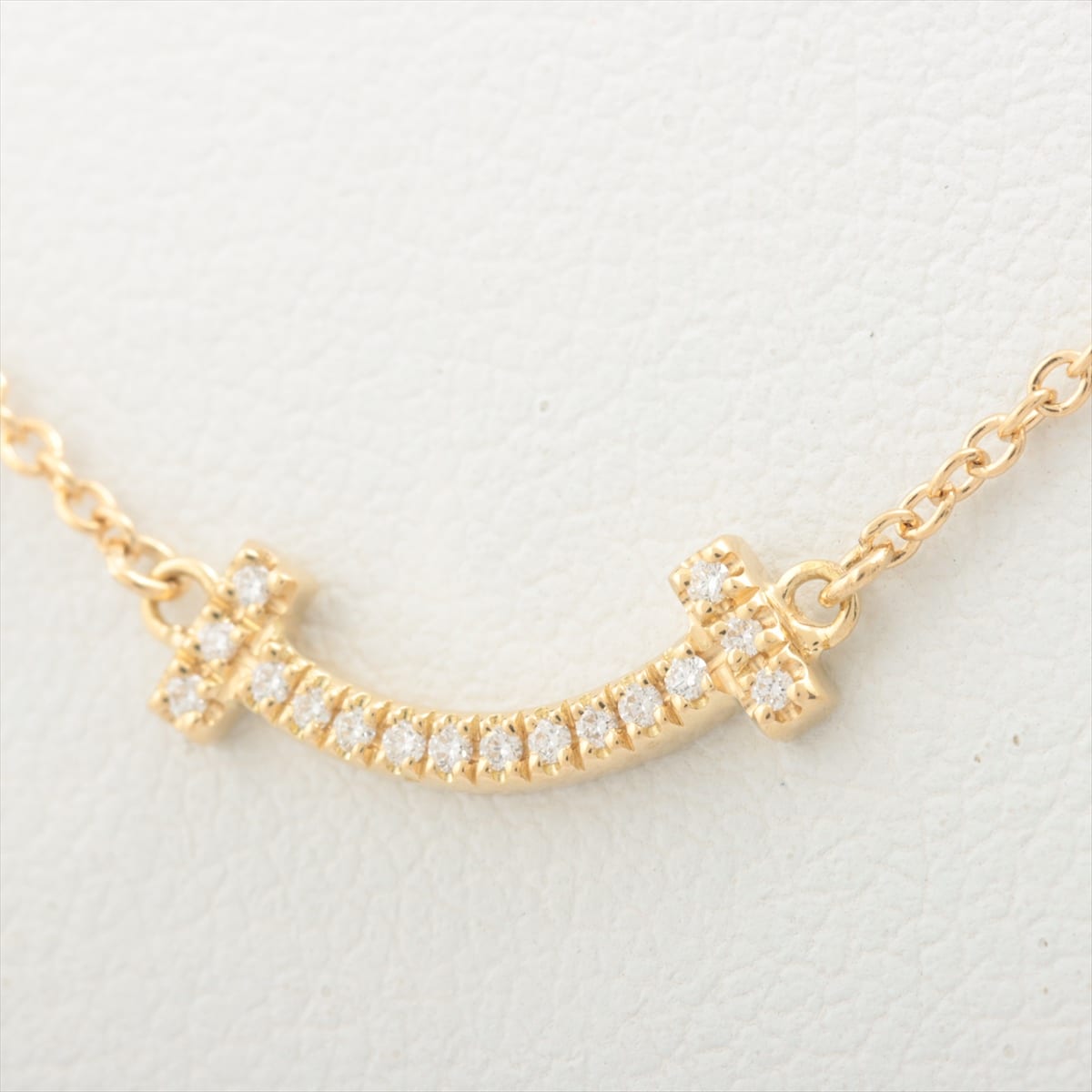 Tiffany T Smile Micro diamond Necklace 750(YG) 2.3g